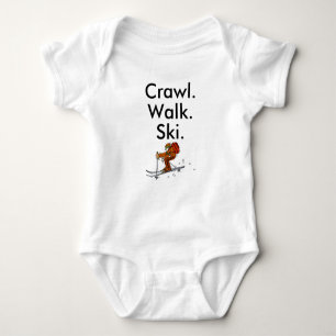 Crawl Walk Skifahrer Skifahrer Babybodysuit Baby Strampler