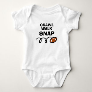 CRAWL WALK SNAP Süßer American-Football-Sport Baby Strampler