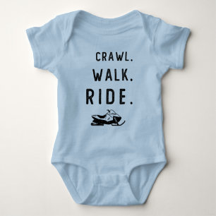 Crawl Walk Snowmobile Reiten Schneemobil Baby Strampler