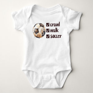 Crawl Walk Soccer Karo Liste Fußball Baby Strampler