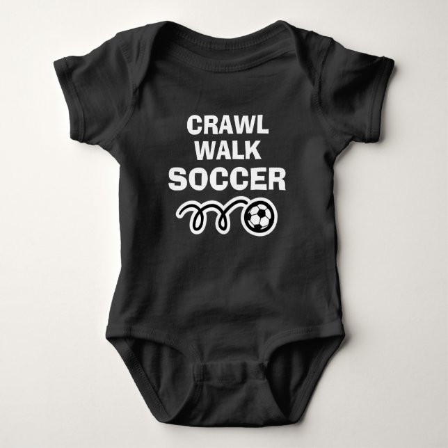 CRAWL WALK SOCCER Sportbodysuit für neues Baby Baby Strampler (Vorderseite)