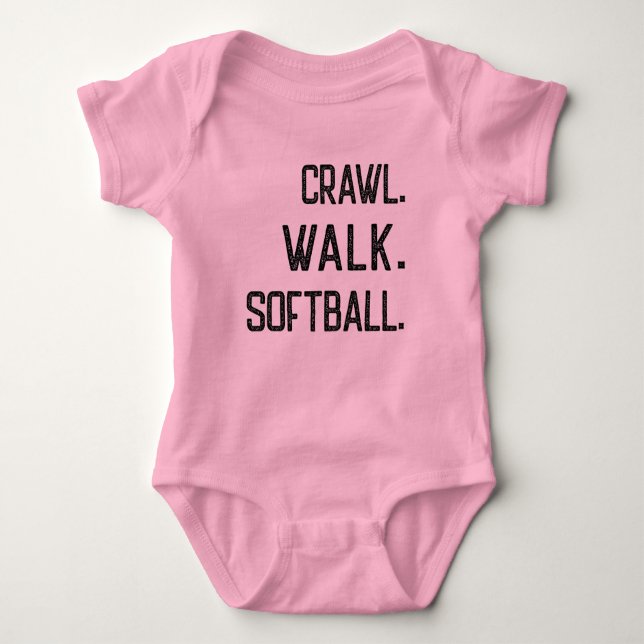 Crawl Walk Softball, Future Softball Player Baby Strampler (Vorderseite)