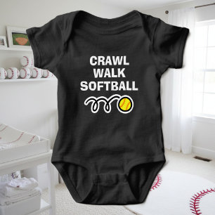 CRAWL WALK SOFTBALL Sportkarodysuit für Neugeboren Baby Strampler