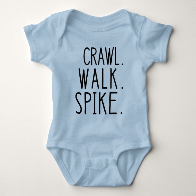 Crawl Walk Spike, Niedlich Volleyball Baby Strampler (Vorderseite)