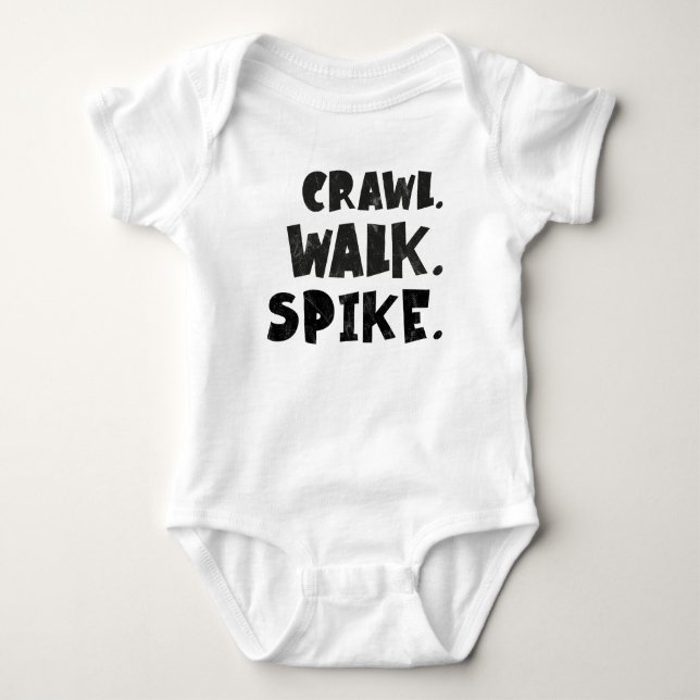Crawl Walk Spike - Volleyball Baby Strampler (Vorderseite)