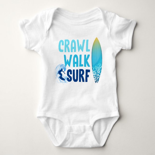 Crawl Walk Surf Beach Baby Baby Strampler (Vorderseite)