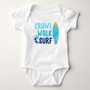 Crawl Walk Surf Beach Baby Strampler