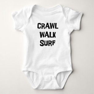 Crawl Walk Surf Funny Surfer Surfbaby Baby Strampler