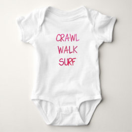 Crawl Walk Surf mit rosa Schrift Baby Strampler