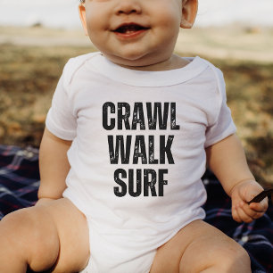 Crawl Walk Surf Sommer Kleiner Surfer Baby Bodysui Strampler