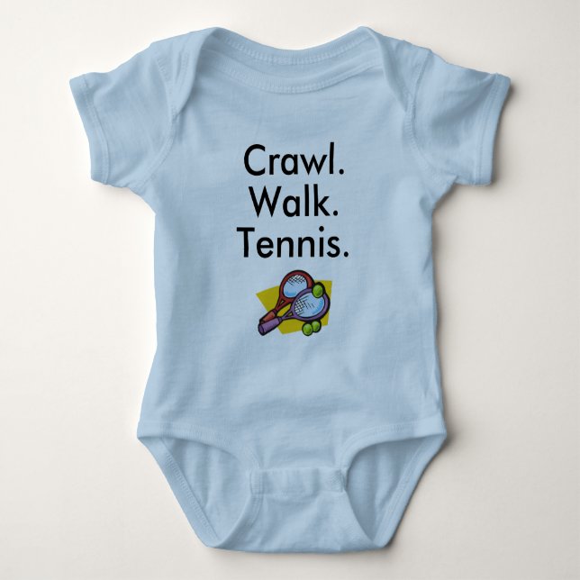 Crawl Walk Tennis Baby Bodysuit Strampler (Vorderseite)