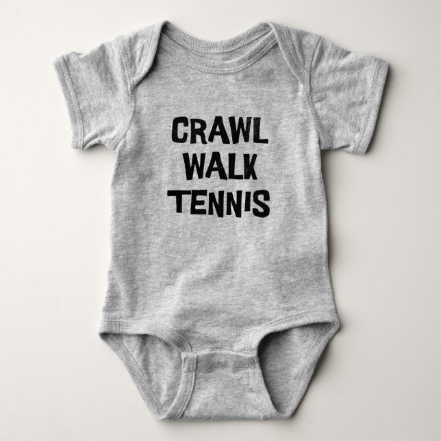 Crawl Walk Tennis Funny Baby Strampler (Vorderseite)