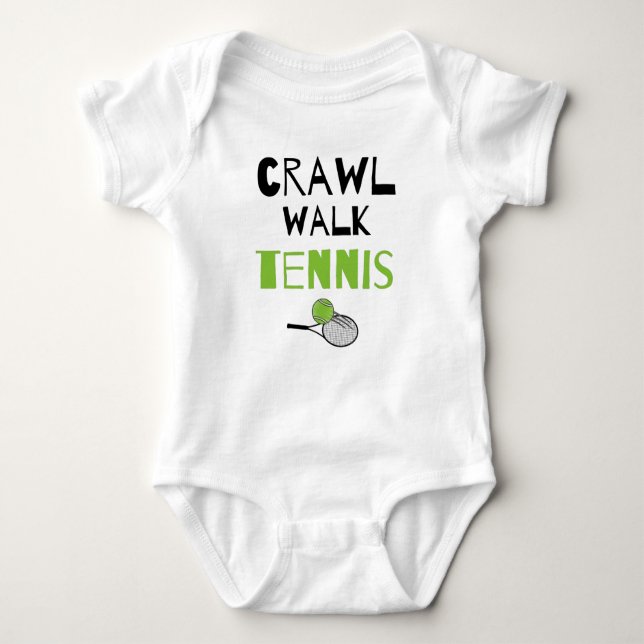 Crawl Walk Tennis Niedlich Little Tennis Buddy Baby Strampler (Vorderseite)