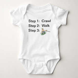 Crawl Walk Wakeboard Baby Bodysuit Strampler