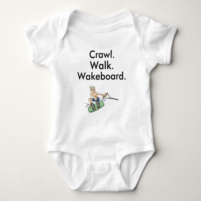 Crawl Walk Wakeboard Wakeboard Baby Bodysuit Strampler (Vorderseite)