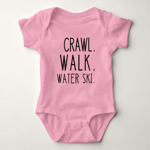 Crawl Walk Water Ski, Wasserski fahren Baby Strampler