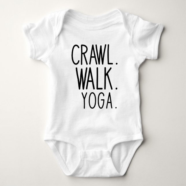 Crawl Walk Yoga Baby Strampler (Vorderseite)