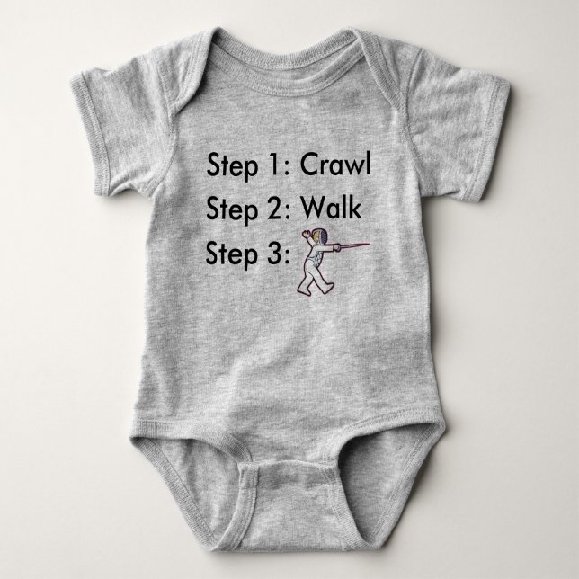 Crawl Walking Fencing Baby Bodysuit Baby Strampler (Vorderseite)