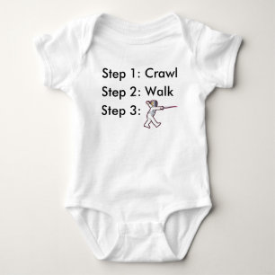 Crawl Walking Fencing Baby Bodysuit Strampler