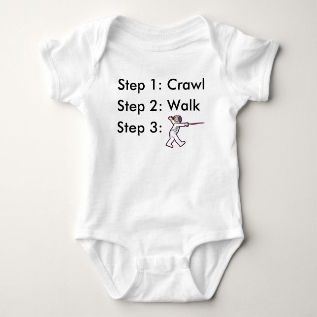 Crawl Walking Fencing Baby Bodysuit Strampler (Vorderseite)