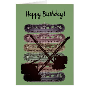 Crawler Crane Birthday Card Vintag
