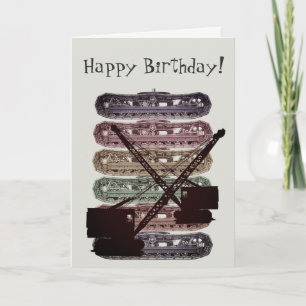 Crawler Crane Birthday Card Vintag Karte