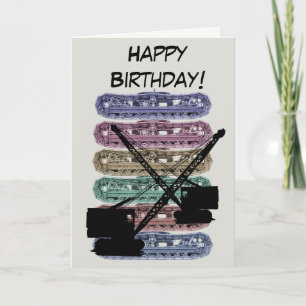 Crawler Crane Birthday Card Vintag Karte
