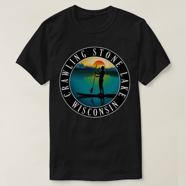 Crawling Stone Lake Wisconsin Paddleboarding T-Shirt (Design vorne)