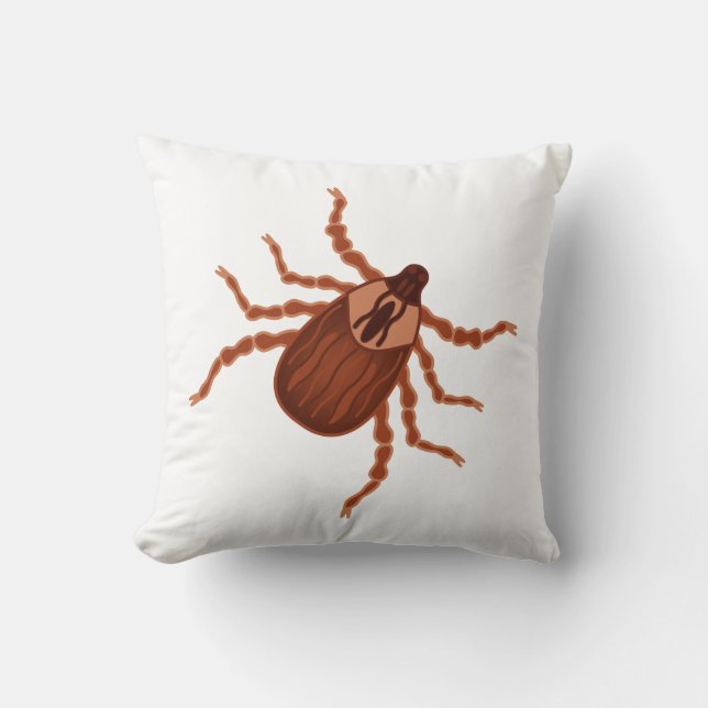 Crawly Realistic Tick Illustration Kissen (Vorderseite)