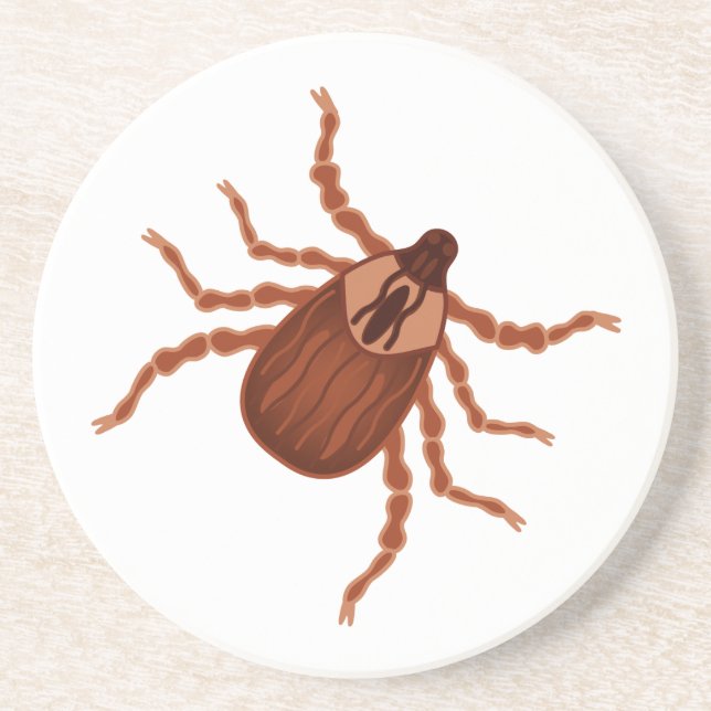 Crawly Realistic Tick Illustration Sandstein Untersetzer (Vorne)
