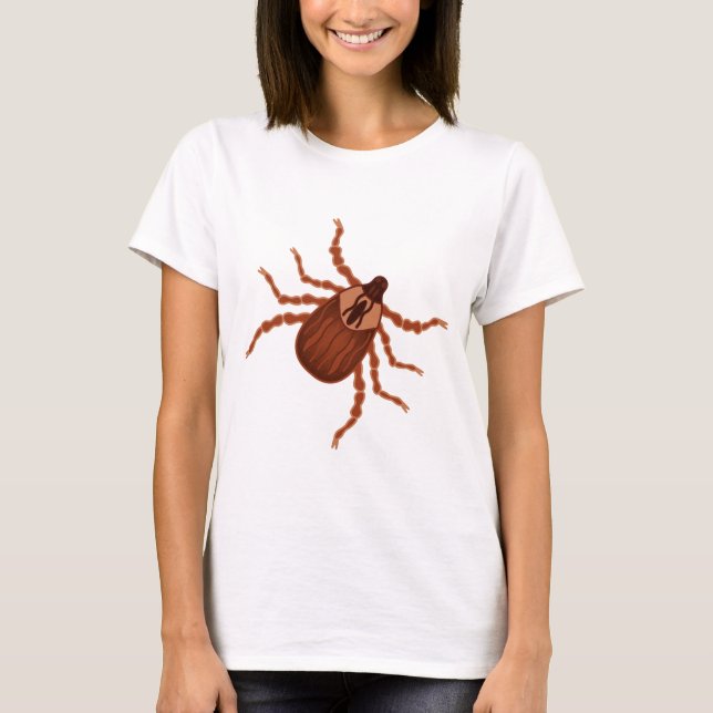 Crawly Realistic Tick Illustration T-Shirt (Vorderseite)
