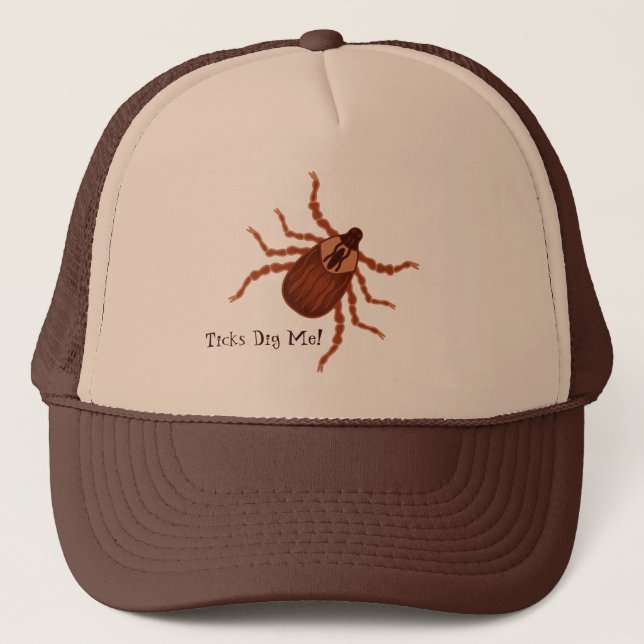 Crawly Realistic Tick Illustration Truckerkappe (Vorderseite)
