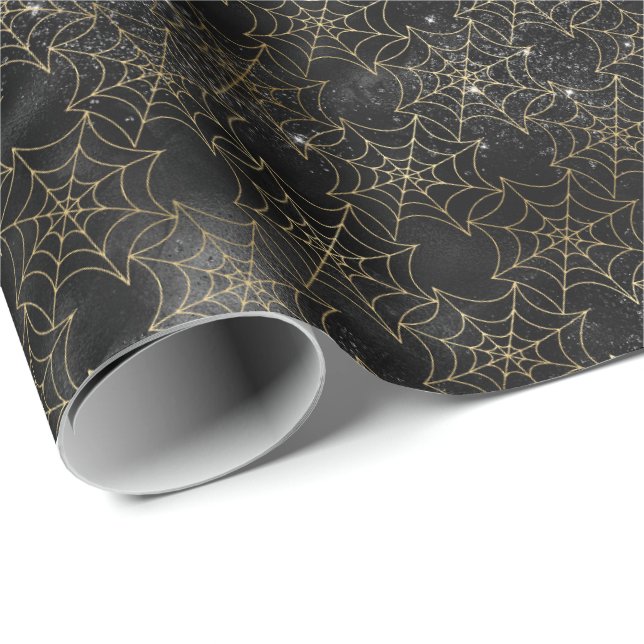 Crawly Spider WebHalloween-Muster Geschenkpapier (Rolleneckpunkt)