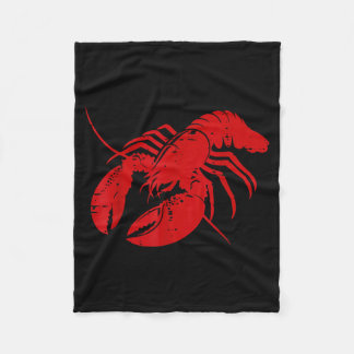 Crayfish Lobster Red Silhouette Crawfish Men Women Fleecedecke