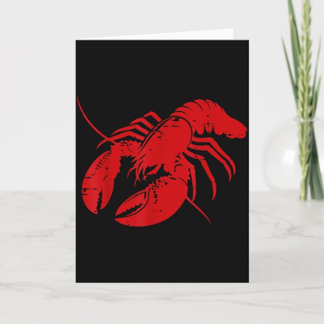Crayfish Lobster Red Silhouette Crawfish Men Women Karte (Vorderseite)