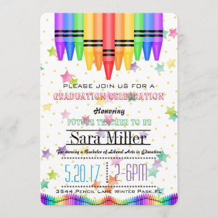 Crayola Regenbogen-Lehrer-Abschluss-Einladung Einladung