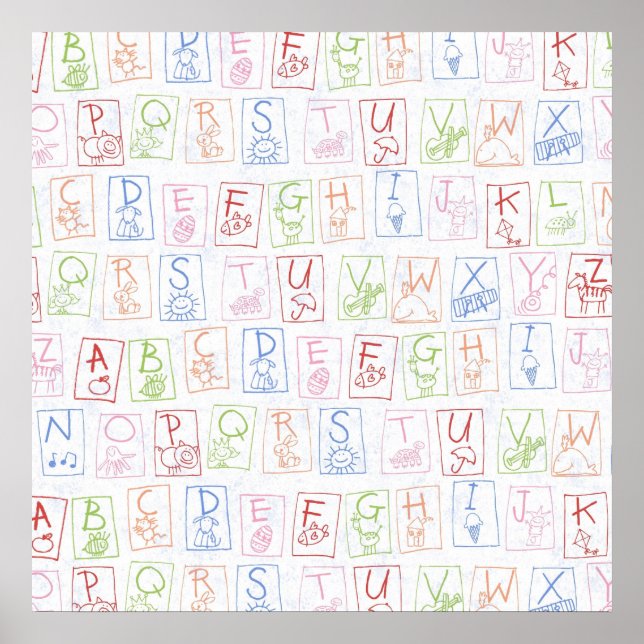 Crayon ABC Backdrop Leinwand Poster (Vorne)