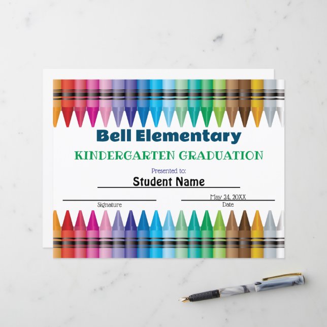 Crayon Abschluss Certificate (Vorderseite/Rückseite Beispiel)