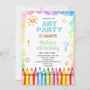 Crayon Art Geburtstagsparty-Einladung Einladung