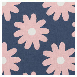 Crayon Blume Smudgy Blumenmuster Pink und Blau Stoff