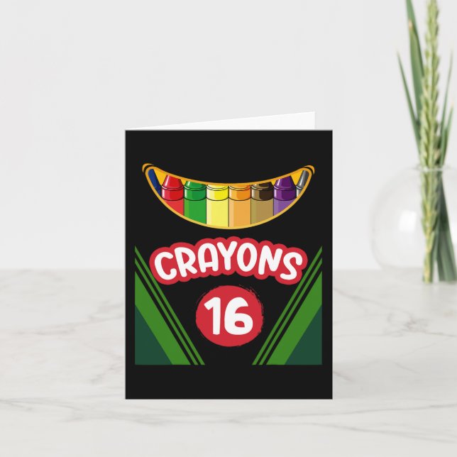 Crayon Box Fun Teacher Student Crayon Squad Hallow Karte (Vorderseite)