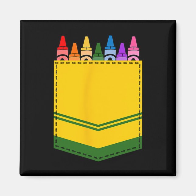 Crayon Box Pocket Teacher Geschenkartikel Magnet (Vorne)