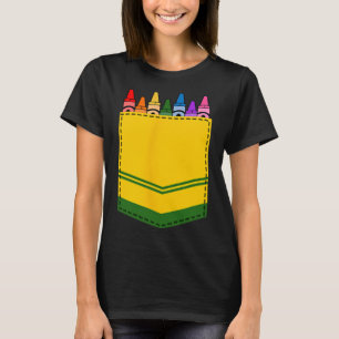 Crayon Box Pocket Teacher Geschenkartikel T-Shirt