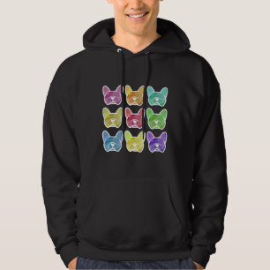 Crayon Box Watercolor French Bulldogs Frenchies in Hoodie