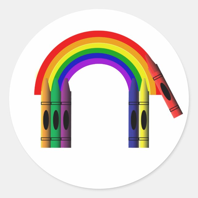 Crayon Color a Rainbow Sticker (Vorderseite)