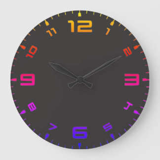 Crayon Color Black Wall Clock Große Wanduhr