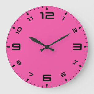 Crayon Color Magenta Wall Clock Große Wanduhr