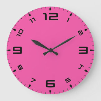 Crayon Color Magenta Wall Clock Große Wanduhr