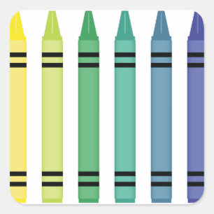 Crayon Colors Quadratischer Aufkleber