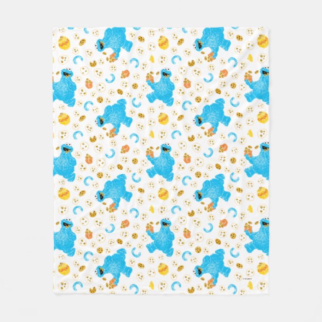 Crayon Cookie Monster Cookie Pattern Fleecedecke (Vorderseite)
